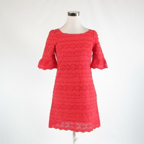 Red ANTHROPOLOGIE MOULINETTE SOEURS dress 0 - Picture 1 of 8